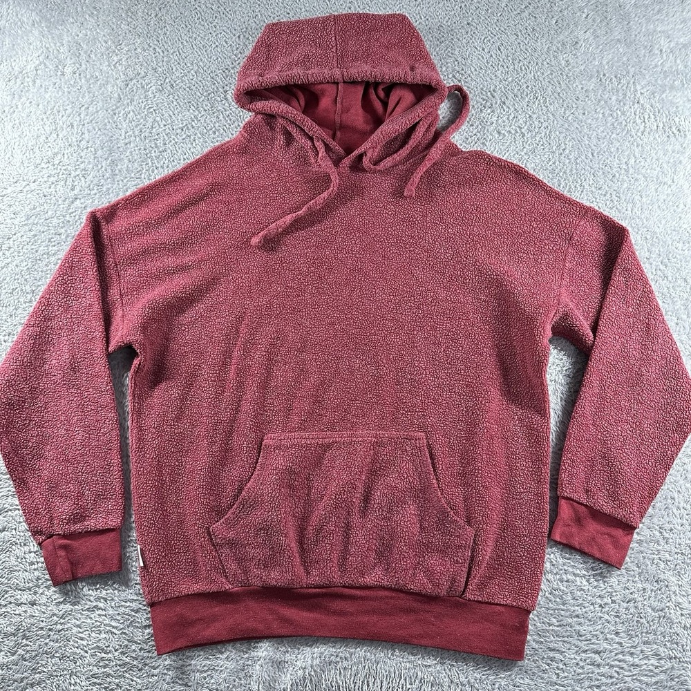 Soft Serve Hoodie Womens Medium Red Reverse Fleece French Terry Loopback